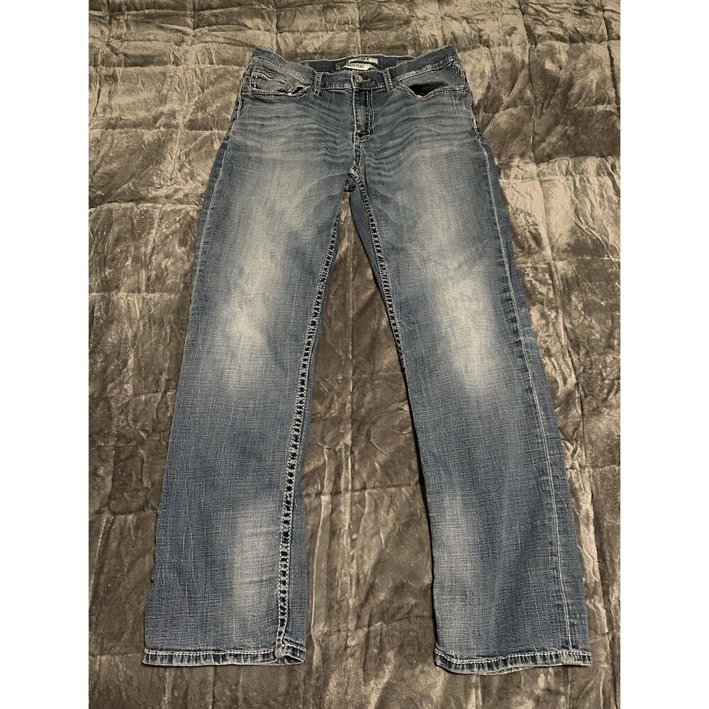 BKE Jeans Mens 30x29 Blue‎ Jake Bootcut Faded Med Wash Stretch